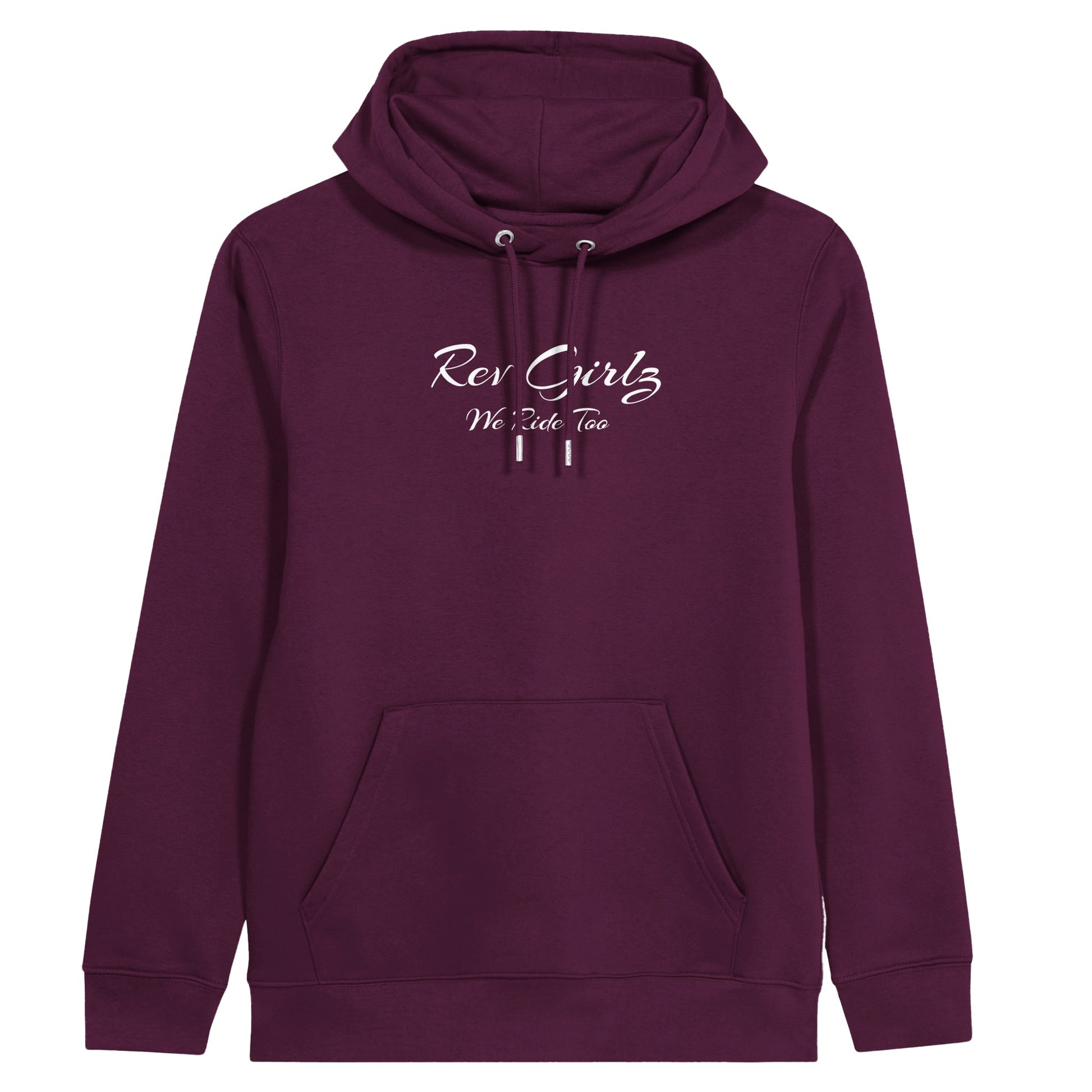 Rev Girlz maroon dirt bike hoodie front side